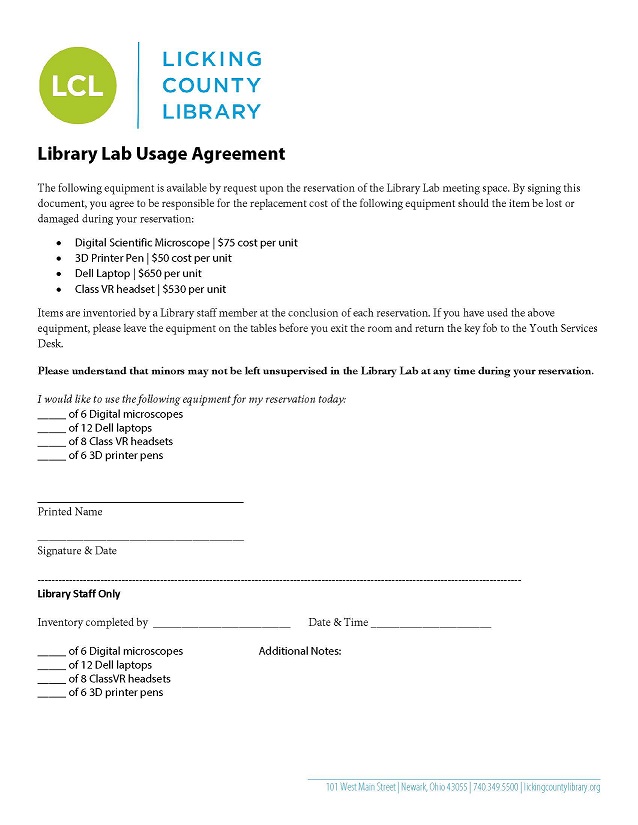 Library Lab Use Agreement