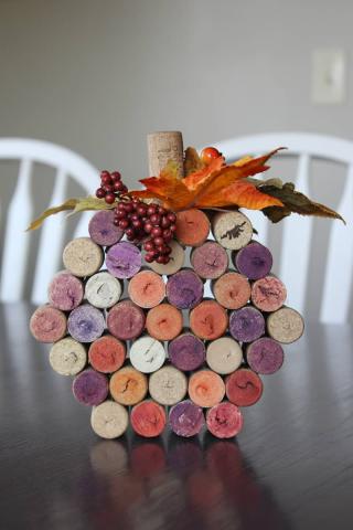 Wine cork pumpkin