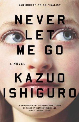Cover of Never Let Me Go by Kazuo Ishiguro showing a human face