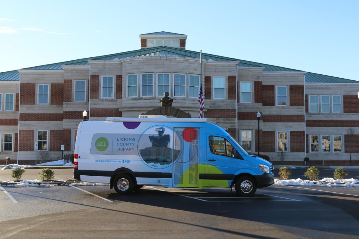 Picture of the Sprinter Van with Licking County Library branded wrap